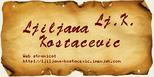 Ljiljana Kostačević vizit kartica